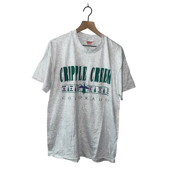 Hanes Other - Vintage Cripple Creek Shirt CO Colorado Graphic Gray Tee 90s VTG 1990s Large